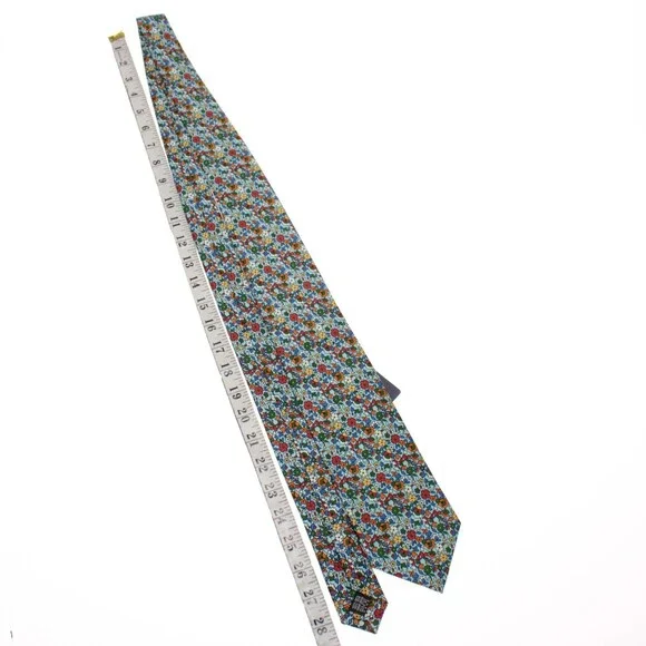 Drake's NWT Neck Tie in Blue / Multicolor Mini Floral Print 100% Silk